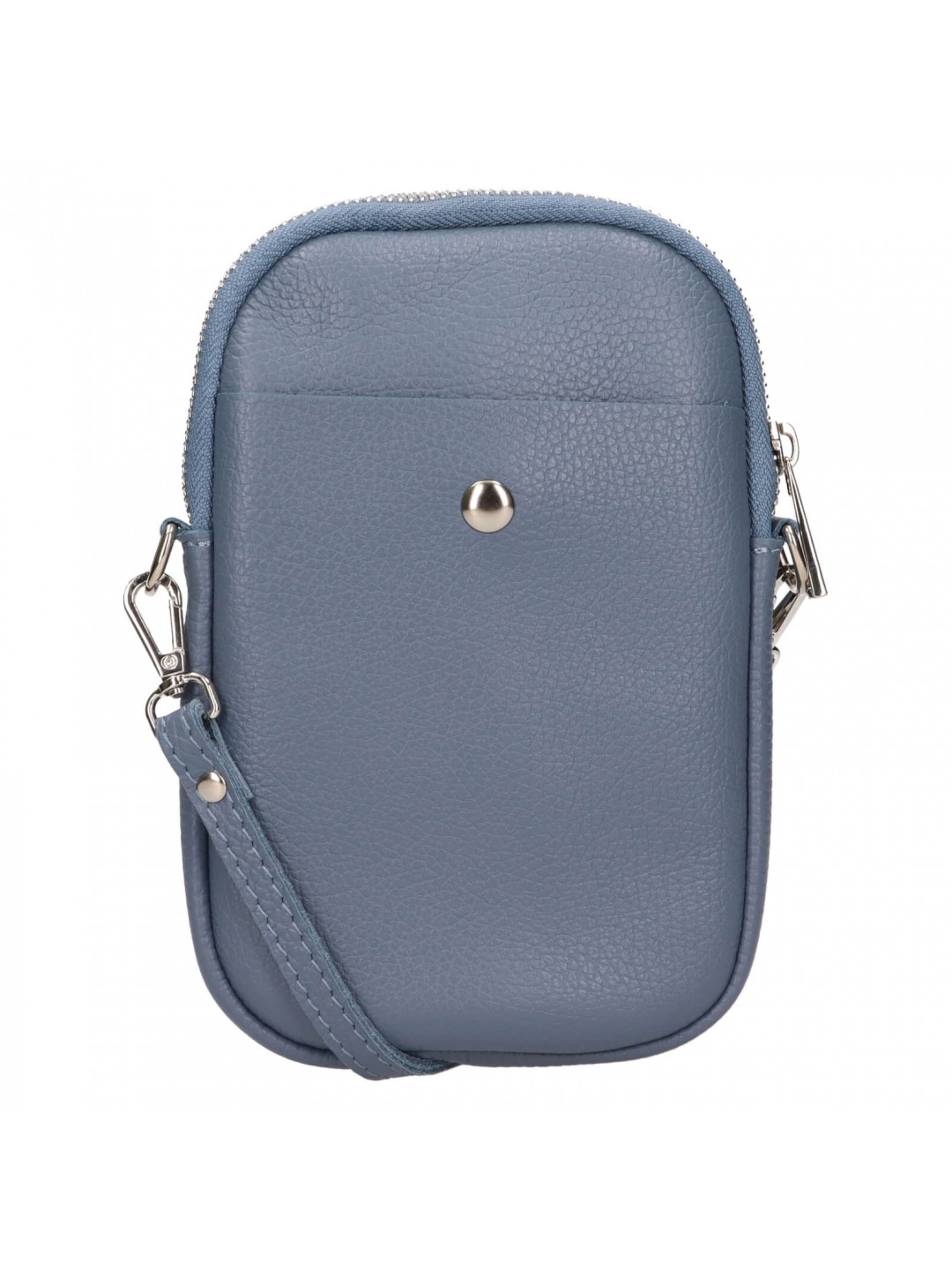 Dámská kožená kabelka na mobil a doklady Italia Monea – modrá